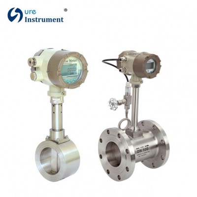 Steam/gas/air/chemical fluids/water vortex mass volume flow meter